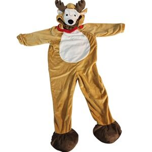 Kids Reindeer Costume‎ Jumpsuit Hooded Antlers Christmas Holiday Toddler 2T 3T